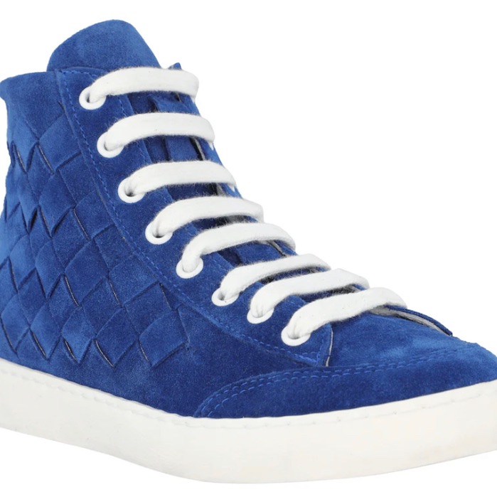 Steven Dunn Be Moved Blue Suede Leather High Top Sneakers 37